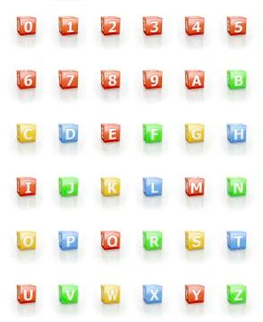 Numbers and letters Ilustração Stock