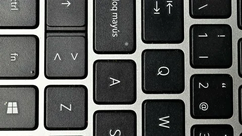 Numbers and letters from very close to a laptop keyboard Stock Footage 220649784