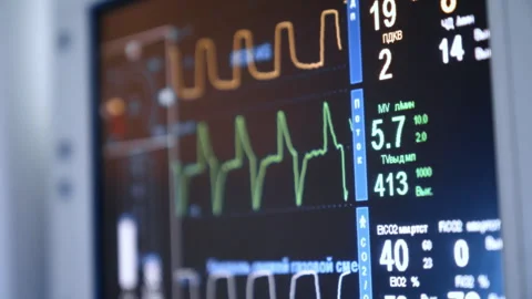 Numbers and parameters of a patient at surgery Stock Footage 287936325
