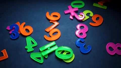 Numbers and signs falling background Stock Footage 121841248