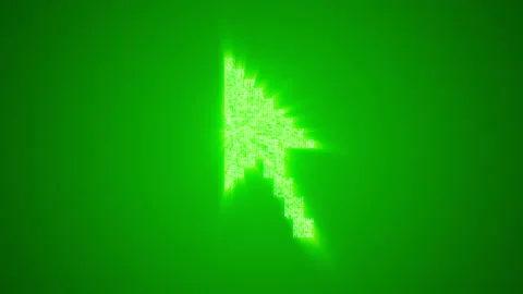 Numbers and symbols form a cursor arrow on green background. Video stock 85637995