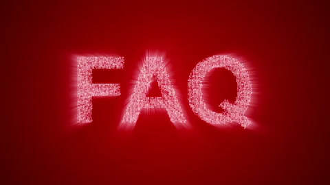 Numbers and symbols form the F.A.Q. symbols on red background. Stock Footage 85636498