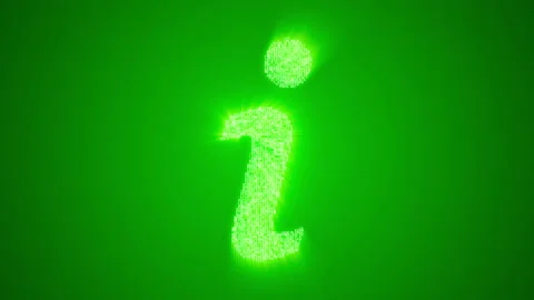Numbers and symbols form a information icon on green background. Stock Footage 85638853