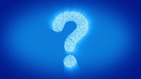 Numbers and symbols form a question mark on blue background. Stock Footage 85628073