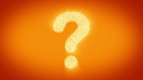 Numbers and symbols form a question mark on gold background. Stock Footage 85628077