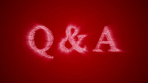Numbers and symbols form the "Question and Answers" symbols on red background. Stock Footage 85636210