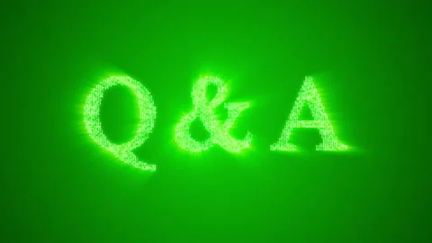 Numbers and symbols form the "Question and Answers" symbols on green background. Stock Footage 85636337