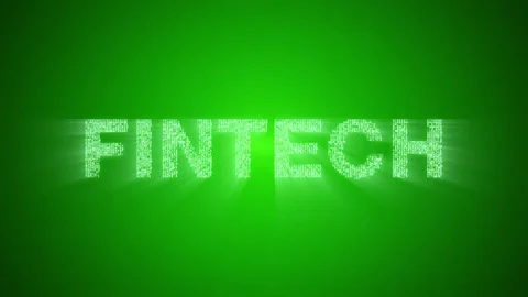 Numbers and symbols forming term "FINTECH" on green background. Stock Footage 85461237