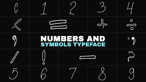 Numbers And Symbols Typeface | After Effects ~ After Effects #285583188