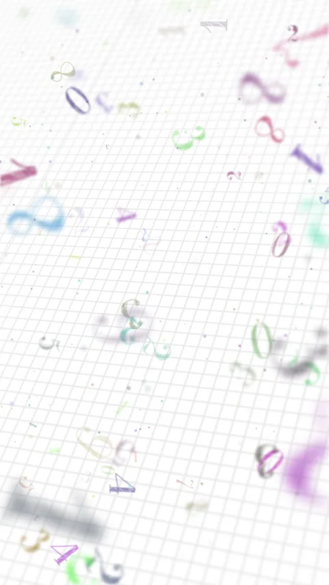 Numbers animated at the white paper background, Flying numbers from 0 to 9. Stock Footage 282198738
