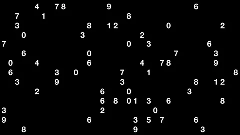 Numbers Animation black background 4k Stock Footage 304795878