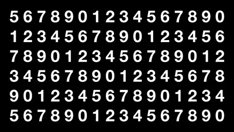 Numbers Animation black background 4k Stock Footage 304796206