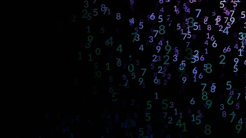 The numbers are floating on the screen.Global Computer Network. Software source Stock Footage 97252945