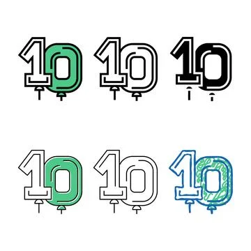 Numbers balloon color forms icon vector Stock Illustration