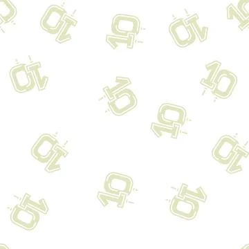 Numbers balloon glyph seamless pattern Stock Illustration