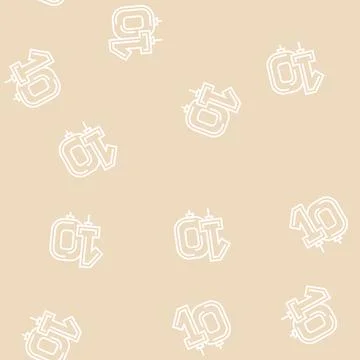 Numbers balloon line seamless pattern Stock Illustration