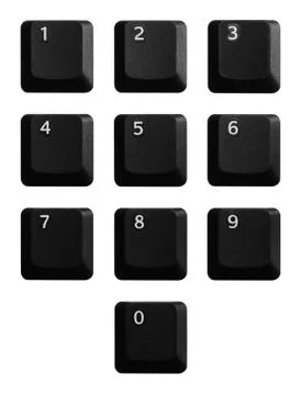 Numbers of black keyboard Stock Photos