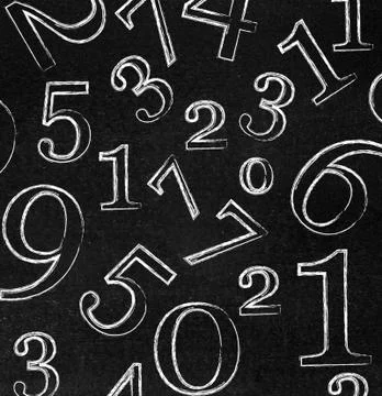 Numbers on blackboard Stock Illustration