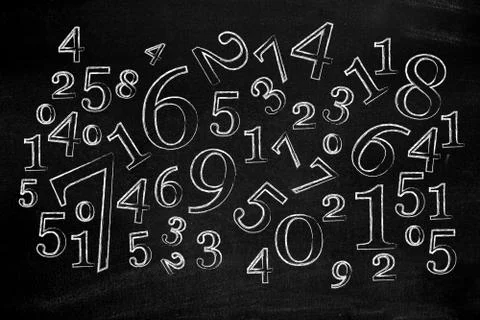 Numbers on blackboard Stock Illustration