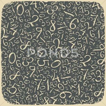 Numbers on blackboard. retro styled illustration, vector, eps10. Stock Illustration