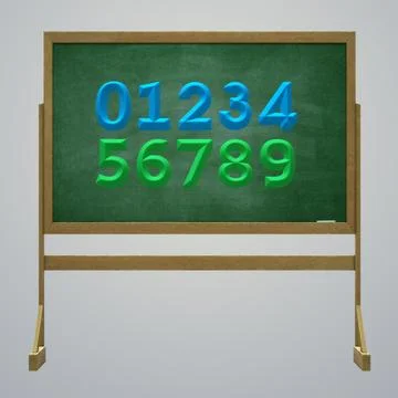 Numbers on the board, signs Stock Illustration