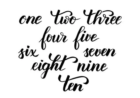 Numbers brush calligraphy Stock Illustration