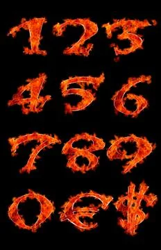 Numbers burning. Stock Illustration
