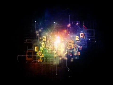Numbers of Cloud Technology 스톡 일러스트