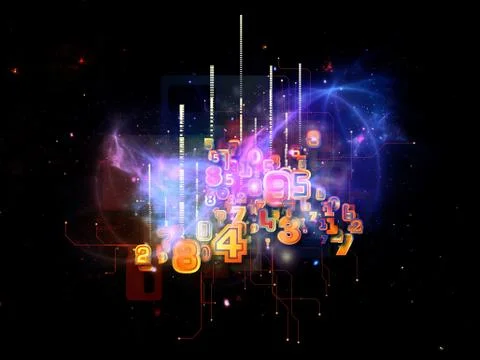 Numbers of Cloud Technology 库存插图