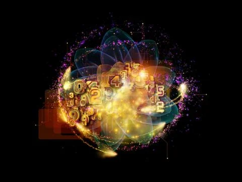 Numbers of Cloud Technology Stock Illustration