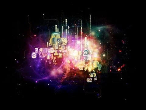 Numbers of Cloud Technology 库存插图