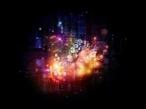 Numbers of Cloud Technology Stock Illustration