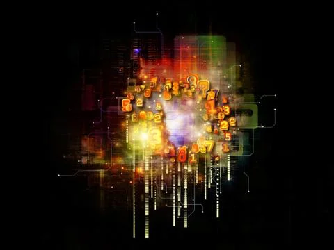 Numbers of Cloud Technology Stock Illustration