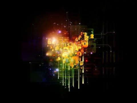 Numbers of Cloud Technology Stock Illustration
