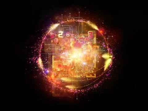 Numbers of Cloud Technology 스톡 일러스트