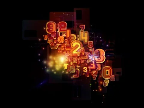 Numbers of Cloud Technology Stock Illustration