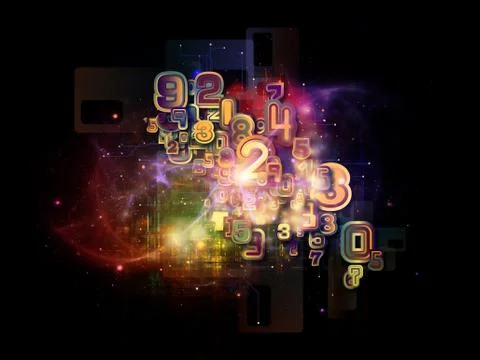 Numbers of Cloud Technology 库存插图