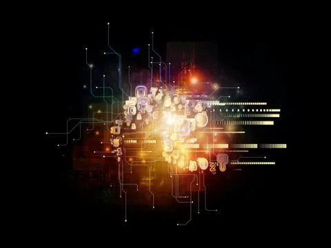 Numbers of Cloud Technology Illustrazione stock