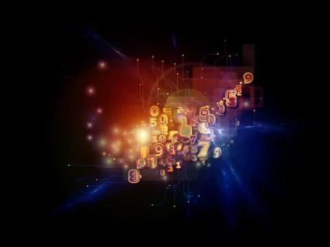 Numbers of Cloud Technology Ilustração Stock