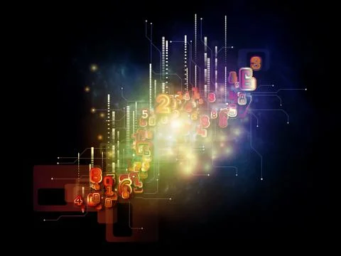 Numbers of Cloud Technology 스톡 일러스트