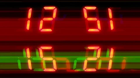 Numbers code information clock counting glitch Stock Footage 104261657