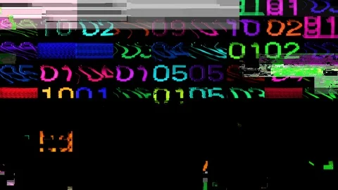 Numbers code information clock counting glitch Stock Footage 104341564