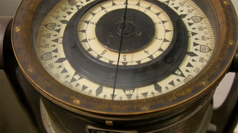 The numbers on the compass in the ship Stock Footage 58608715