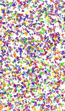 Numbers as a concept of mathematics and randomness of numbers and many colors Иллюстрация