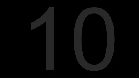 Numbers count down from 10 to 1 ariel font white on black Stock Footage 48239910