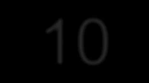 Numbers count down white on black glow and fade Stock Footage 48240055