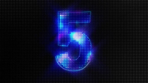 Numbers Countdown From 5 to 0 For Event Openers Stock Footage 345487707