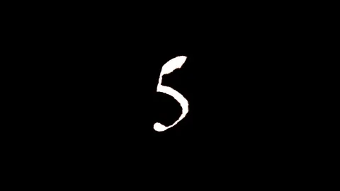Numbers counting down in white script on black background with cinematic fo.. Stock Footage 343481147