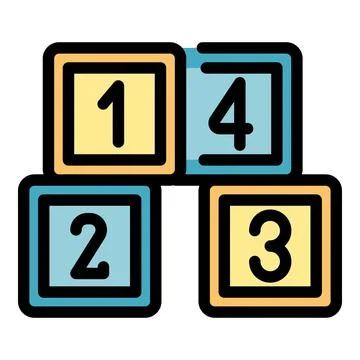 Numbers cubes icon vector flat Illustrazione stock