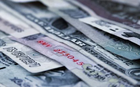 Numbers on currency note Stock Photos